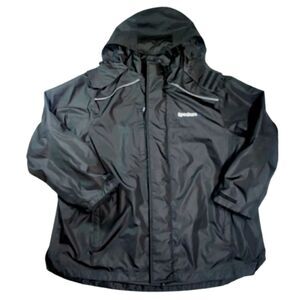 Affinity Black Hooded Rain Jacket 3XL Polyester Work Windbreaker Coat Company